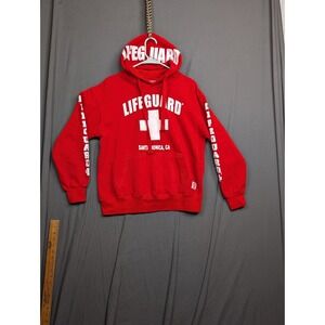 Lifeguard Hoodie Mens Small Red Sweatshirt Pullover Medium